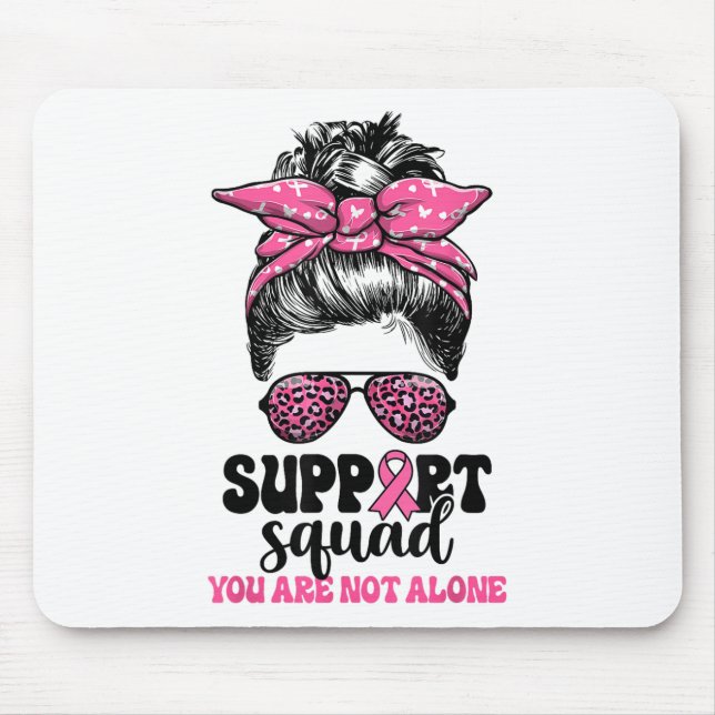 Support Squad Messy Bun Rosa Warrior Breast Cancer Musmatta (Framsidan)