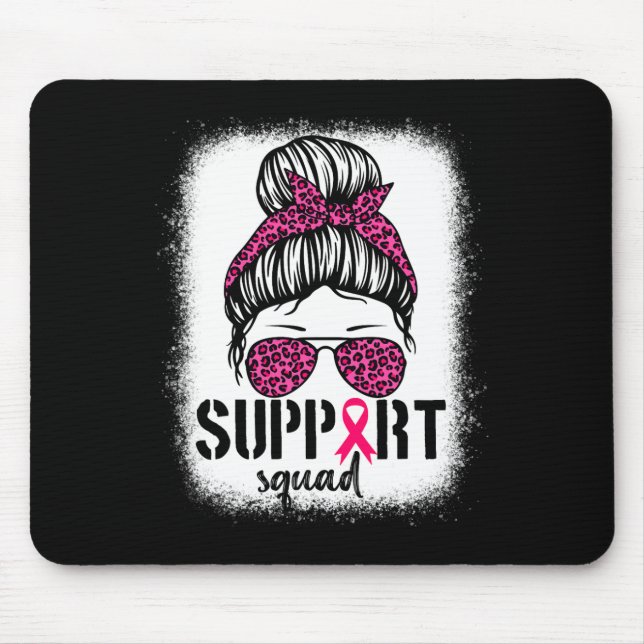 Support Squad Messy Bun Rosa Warrior Breast Cancer Musmatta (Framsidan)