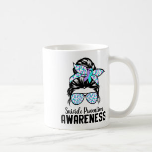 Support Squad Messy Bun Suicide Prevention Awarene Kaffemugg