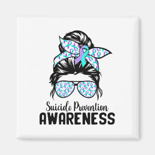 Support Squad Messy Bun Suicide Prevention Awarene Magnet