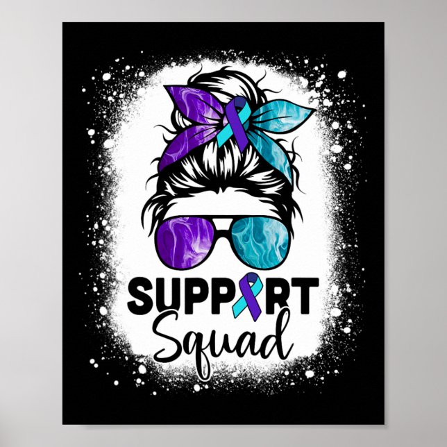 Support Squad Messy Bun Suicide Prevention Awarene Poster (Framsidan)