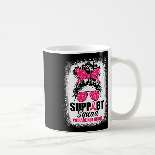 Support Squad Messy Bun Warrior Breast Cancer Awar Kaffemugg (Höger)