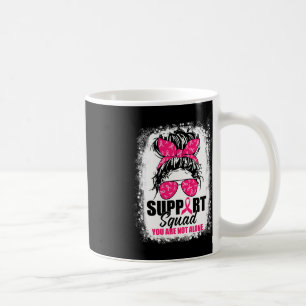 Support Squad Messy Bun Warrior Breast Cancer Awar Kaffemugg