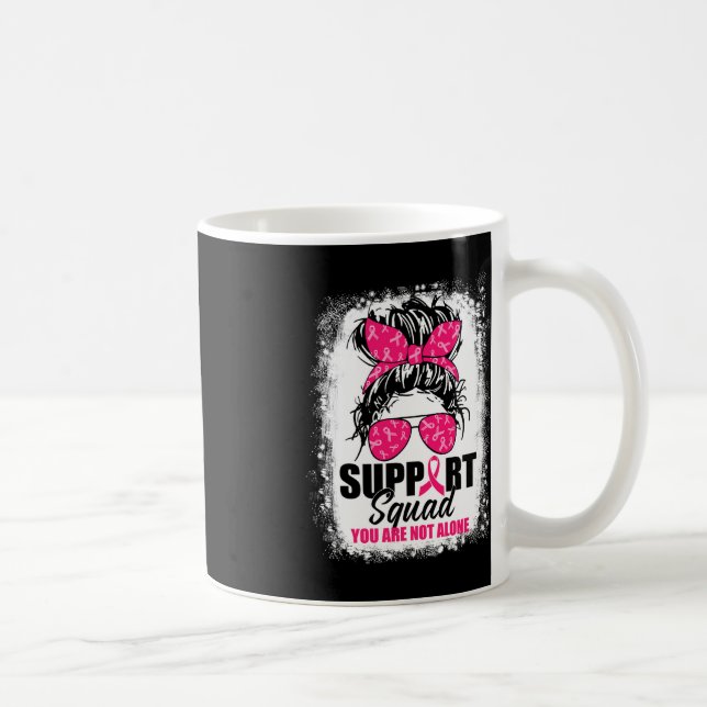 Support Squad Messy Bun Warrior Breast Cancer Awar Kaffemugg (Höger)