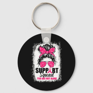 Support Squad Messy Bun Warrior Breast Cancer Awar Nyckelring