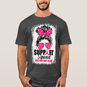 Support Squad Messy Bun Warrior Breast Cancer Awar T Shirt