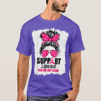 Support Squad Messy Bun Warrior Breast Cancer Awar T Shirt