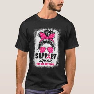 Support Squad Messy Bun Warrior Breast Cancer Awar T Shirt