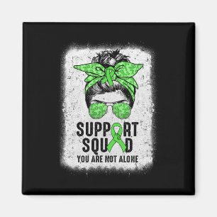Support Squad Messy Bun Warrior Grönt Mental Healt Magnet