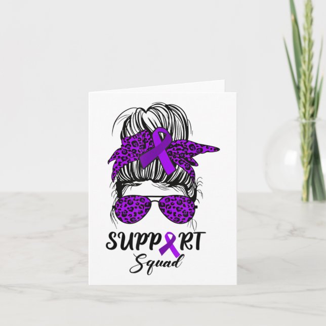 Support Squad Messy Bun Warrior Heimerheimer Medve Kort (Framsida)