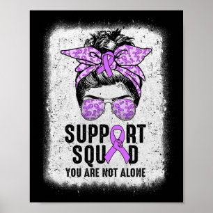Support Squad Messy Bun Warrior Lila Epilepsy Aw Poster
