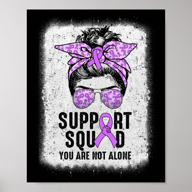 Support Squad Messy Bun Warrior Lila Epilepsy Aw Poster (Framsidan)