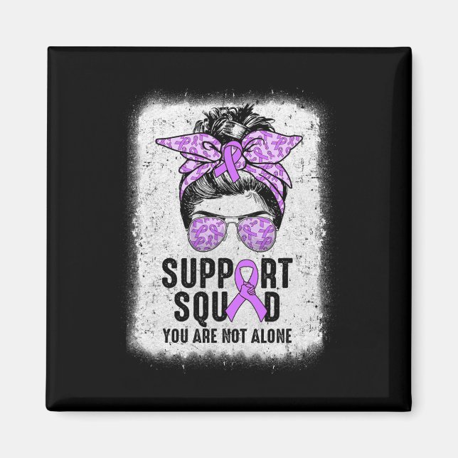 Support Squad Messy Bun Warrior Purple Epilepsy Aw Magnet (Framsidan)