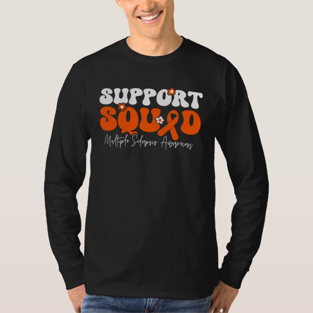Support Squad Multiple Sclerosis Awareness T Shirt (Framsida)
