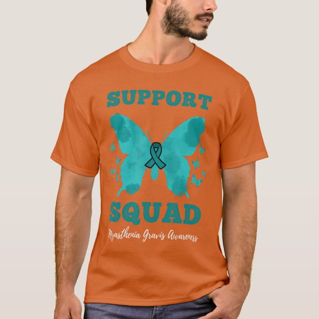 Support Squad Myasthenia Gravis Awareness T Shirt (Framsida)