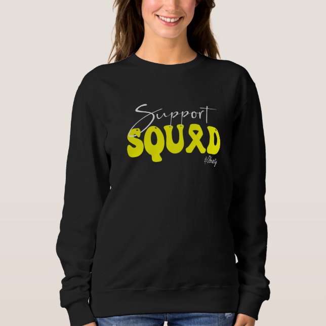 Support Squad Obesity Awareness Yellow Ribbon   T Shirt (Framsida)