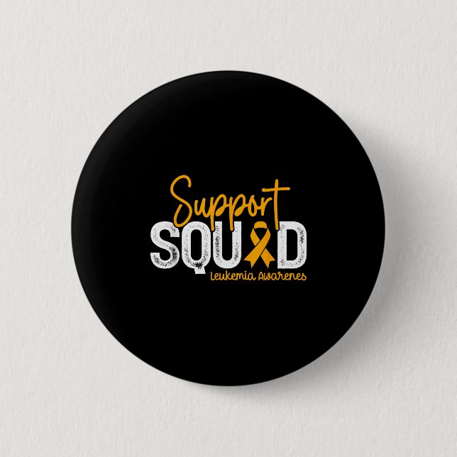 Support Squad Orange Ribbon Cancer Leukemia Awaren Knapp (Framsida)
