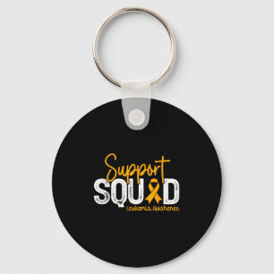 Support Squad Orange Ribbon Cancer Leukemia Awaren Nyckelring