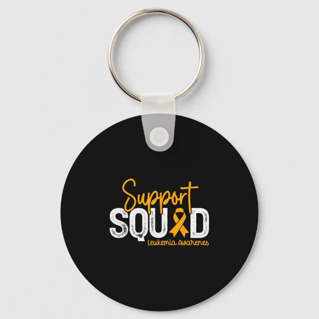 Support Squad Orange Ribbon Cancer Leukemia Awaren Nyckelring (Framsida)