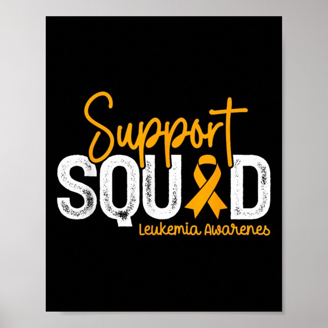 Support Squad Orange Ribbon Cancer Leukemia Awaren Poster (Framsidan)