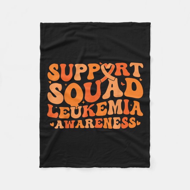 Support Squad Orange Ribbon Leukemi Blood Cancer Fleecefilt (Framsidan)