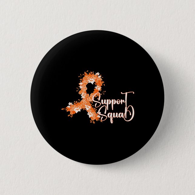 Support Squad Orange Ribbon Leukemi Blood Cancer Knapp (Framsida)
