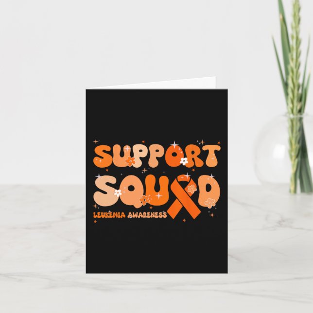 Support Squad Orange Ribbon Leukemi Blood Cancer Kort (Framsida)