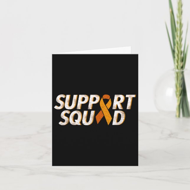Support Squad Orange Ribbon Leukemi Blood Cancer Kort (Framsida)