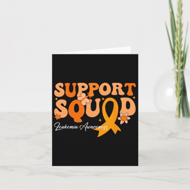 Support Squad Orange Ribbon Leukemi Blood Cancer Kort (Framsida)