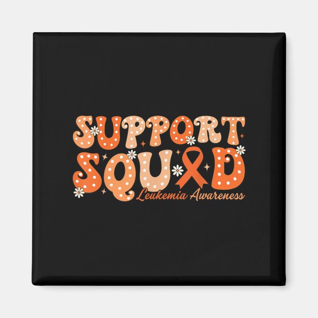 Support Squad Orange Ribbon Leukemi Blood Cancer Magnet (Framsidan)