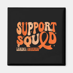 Support Squad Orange Ribbon Leukemi Blood Cancer Magnet