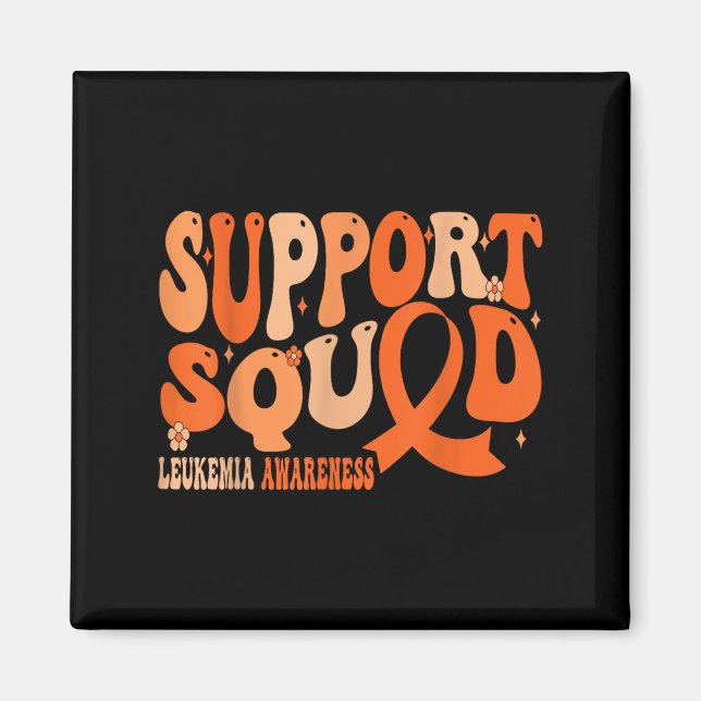 Support Squad Orange Ribbon Leukemi Blood Cancer Magnet (Framsidan)