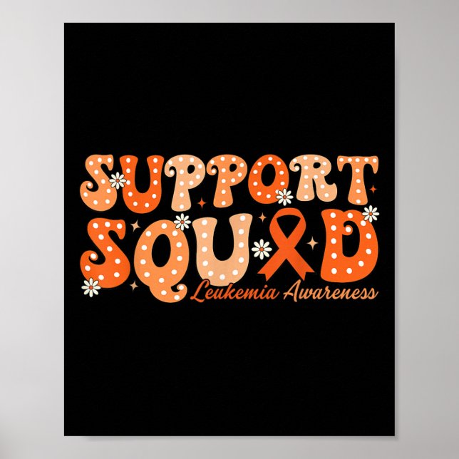 Support Squad Orange Ribbon Leukemi Blood Cancer Poster (Framsidan)