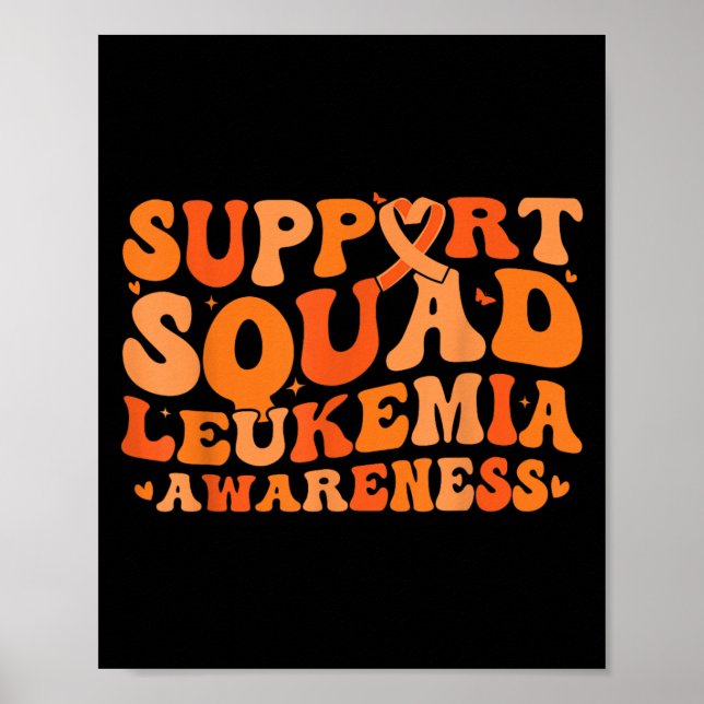 Support Squad Orange Ribbon Leukemi Blood Cancer Poster (Framsidan)