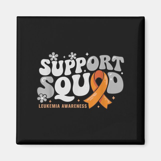 Support Squad Orange Ribbon Leukemia Awareness Kri Magnet (Framsidan)