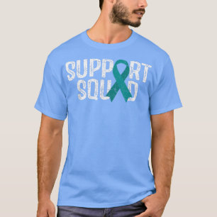 Support Squad Ovarian Cancer Awareness Teal Ribbon T Shirt