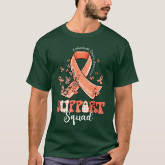 Support Squad Peach Ribbon Butterfly Endometrial C T Shirt