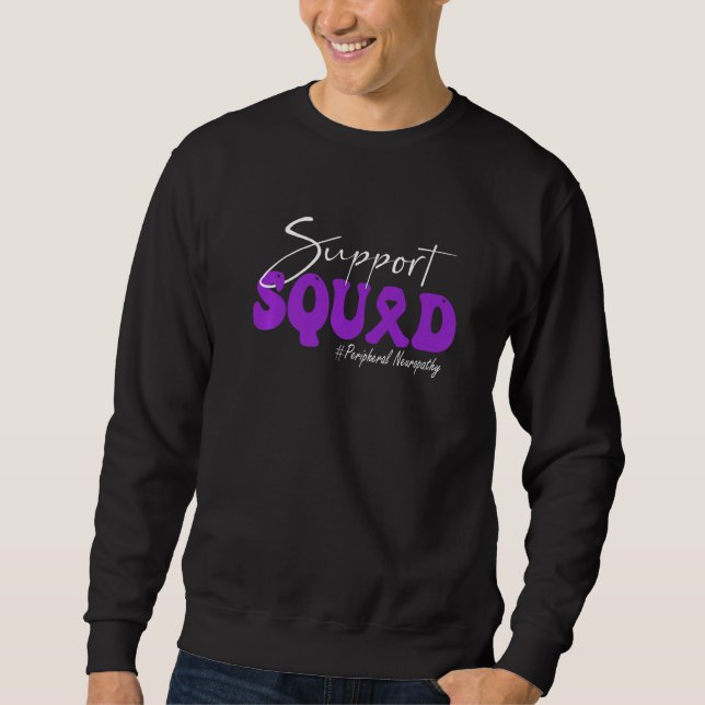 Support Squad Peripheral Neuropathy Awareness Purp Lång Ärmad Tröja (Framsida)