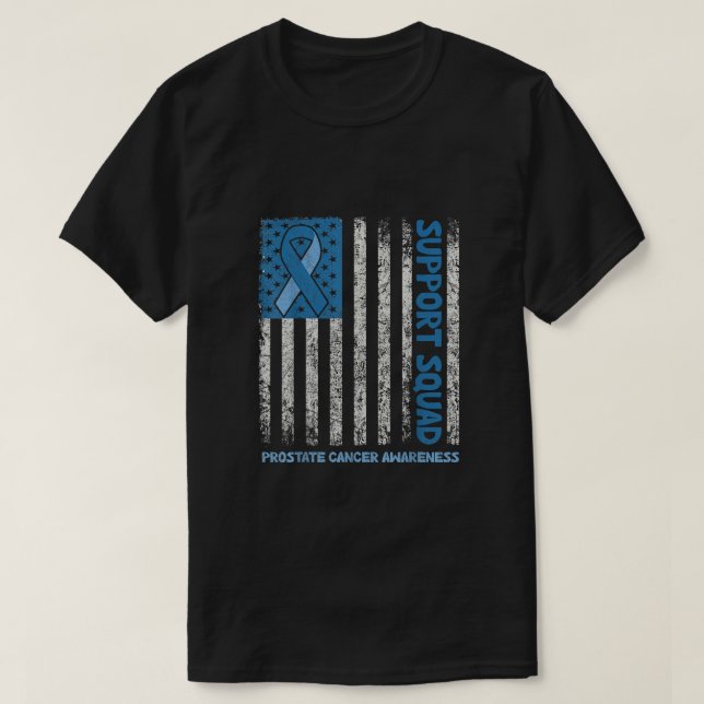 Support Squad Prostate Canclight Blue flagga Ribb T Shirt (Design framsida)