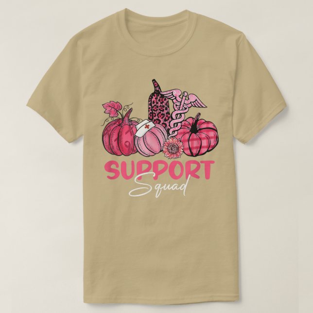 Support Squad pumpkin-band Breast Cancer Awarene T Shirt (Design framsida)