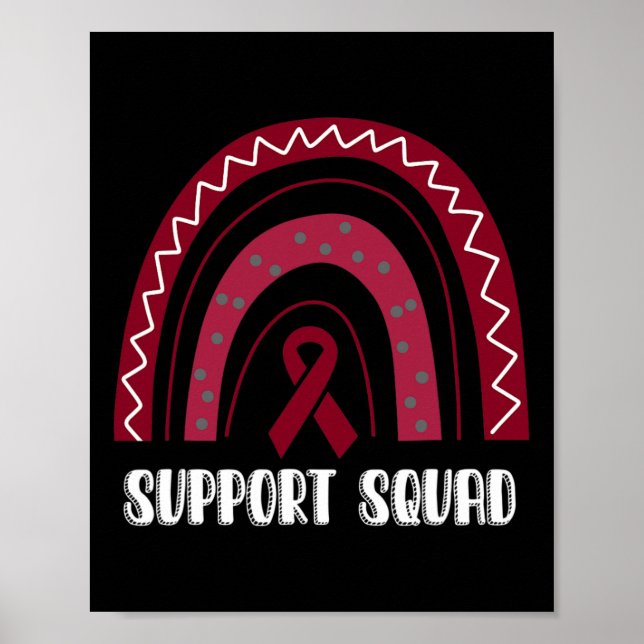 Support Squad Rainbow Burgundy Brain Aneurysm Awar Poster (Framsidan)