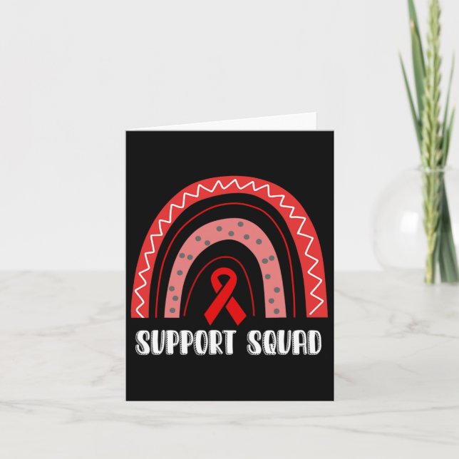 Support Squad Red Rainbow Blood Cancer Awareness Kort (Framsida)
