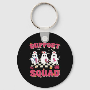 Support Squad Retro Groovy Nurse Breast Cancer Awa Nyckelring