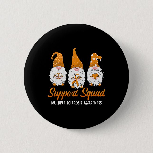 Support Squad Ribbon Många Sclerosis Awareness Knapp (Framsida)