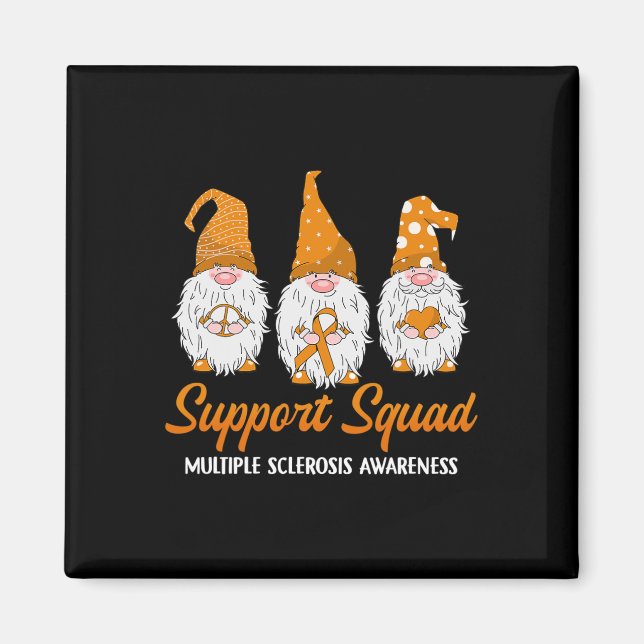 Support Squad Ribbon Många Sclerosis Awareness Magnet (Framsidan)