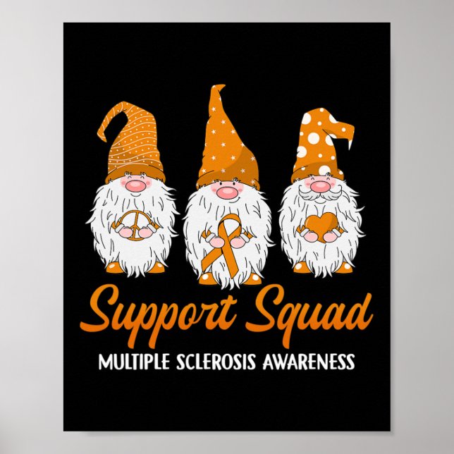 Support Squad Ribbon Många Sclerosis Awareness Poster (Framsidan)