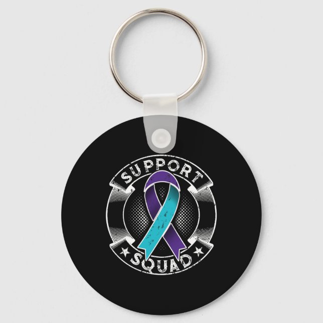 Support Squad Ribbon Suicide Prevention Awareness Nyckelring (Framsida)