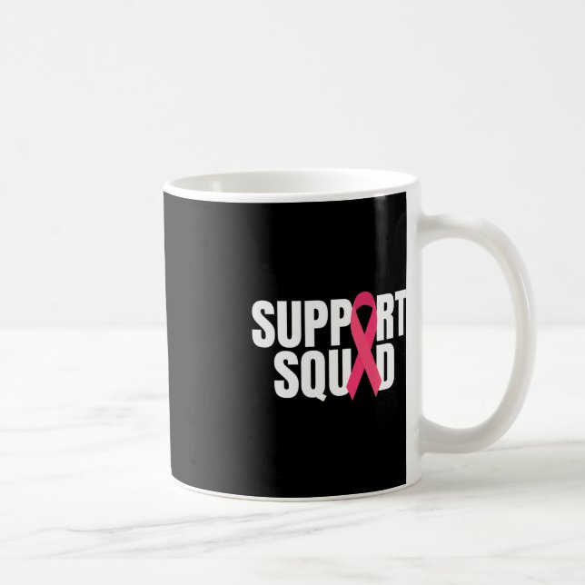 Support Squad Rosa Ribbon Breast Cancer Awareness Kaffemugg (Höger)