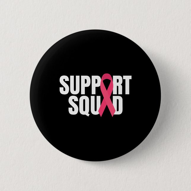 Support Squad Rosa Ribbon Breast Cancer Awareness Knapp (Framsida)