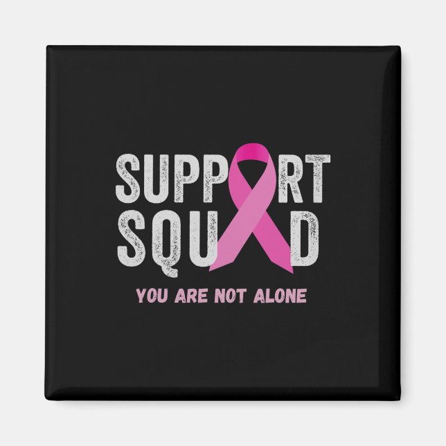 Support Squad Rosa Ribbon Breast Cancer Awareness Magnet (Framsidan)